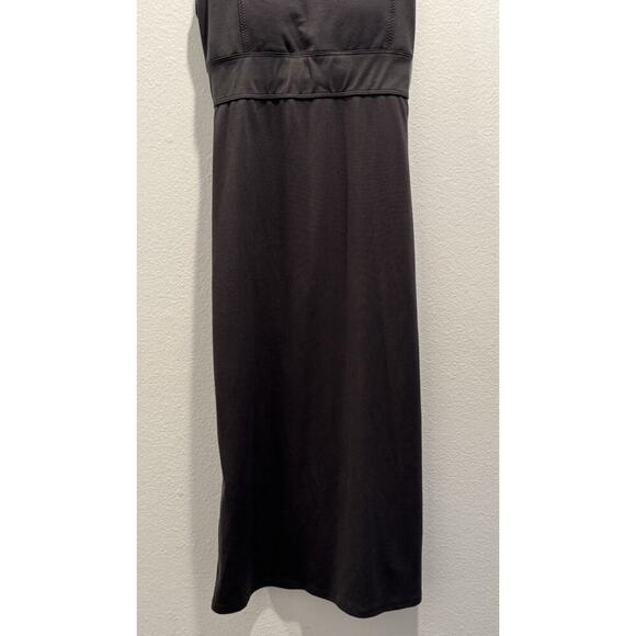 Athleta Size Small Deep Breath Tank Dress Strappy Open Back Bralette Dark Gray - Picture 5 of 7